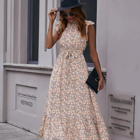 chinese dress ladies Anita Maxi Dress — Black Multi Floral Chiffon main image 1